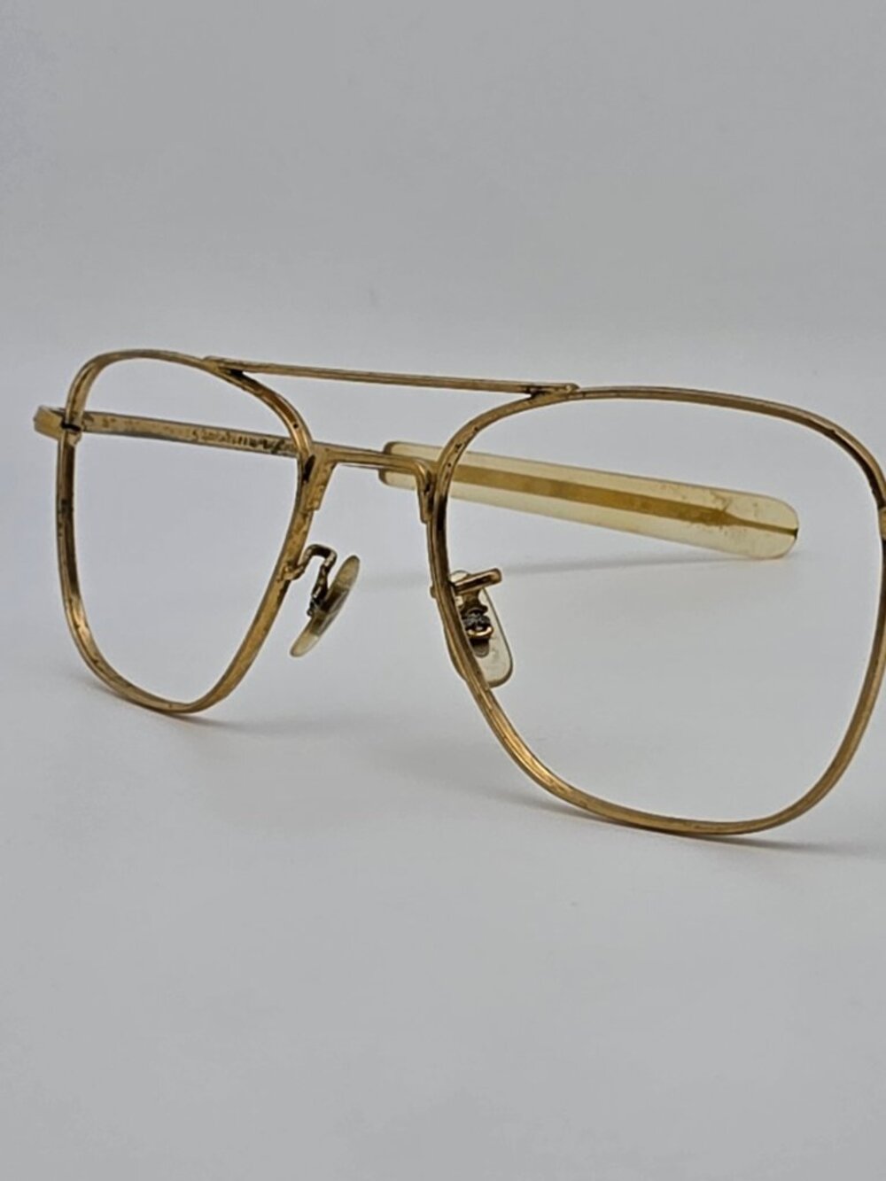 Randolph Engineering HGU-4P Gold Aviator Sunglasses Frame Bayonet Temple 51mm
